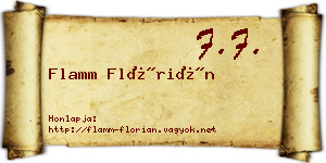 Flamm Flórián névjegykártya